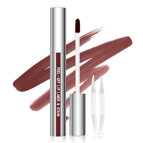 Cilrofelr Peel Off Lip Liner Stain with Tweezer, Long Wear Tattoo Lip Liner, Peel Off Lip Stain with Matte Finish, Long Lasting, Waterproof, Transfer-proof, Highly Pigmented Color (Espresso) - Image 1