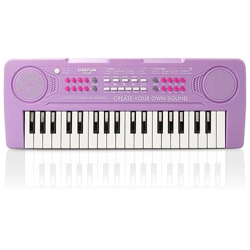 Keyboard Piano for Kids, BIGFUN 37 Keys Toddler Piano Multifunction Music Educational Instrument Toy, Electronic Kids Keyboard for 3-7 Year Old Girls and Boys (Purple) - Image 1
