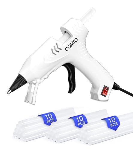 COMTO Hot Glue Gun with 30 Sticks, 20W Fast Preheating Mini Hot Glue Gun and Sticks Set for School Crafts DIY Arts and Quick Home Repairs, White - Image 1