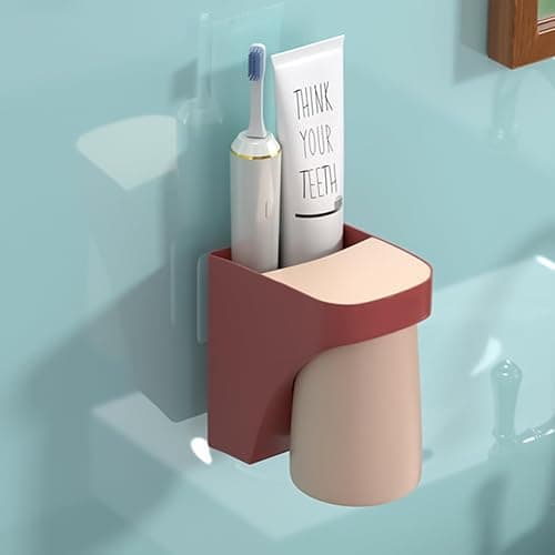 2 in 1 Toothbrush Holder,for Dad Mom and Son/Daughter in Bathroom | Storage Organizer ,Space Saving ,Father Mother and Son/Daughter, Suction cup - Image 1