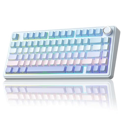 SOLAKAKA A75 75% Wireless Mechanical Keyboard, Hot Swappable Gaming Keyboard with Multifunction Knob & RGB, Gasket Mounted Creamy Keyboard, PBT Keycaps, Compact Layout for Win/Mac/PC - Image 1