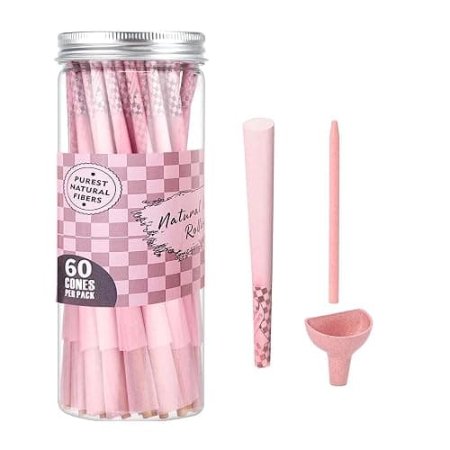 Cones Rolling Paper Classic King Size-60 Pack- Pink Pre Rolled Cones with Loader and Packing Tubes Included - Image 1