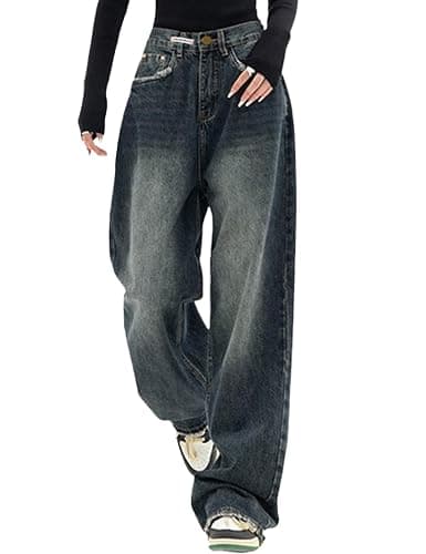 EMMIOL Jeans for Women Wide Leg Baggy Jeans High Waist Y2K Cargo Pants Casual Loose Boyfriends Trousers Vintage Streetwear - Image 1