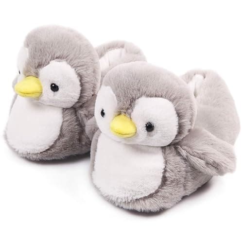 Penguin Cute Women Slippers Funny Animal Slippers Novelty Plush Slippers Fluffy Fuzzy Winter Warm Bedroom House Shoes Cartoon Slippers for Women Men Teen Girls - Image 1