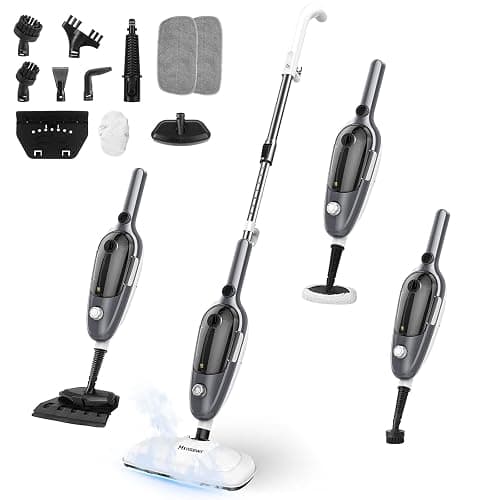Steam Mop - All-in-one Powerful Handheld Steam Cleaner Detachable Floor Steamer with 11 Accessories, MultiPurpose Steamer for Hardwood Floors, Clothes,Windows,Tiles,Furniture,Carpet, Whole Home Use - Grey - Image 1