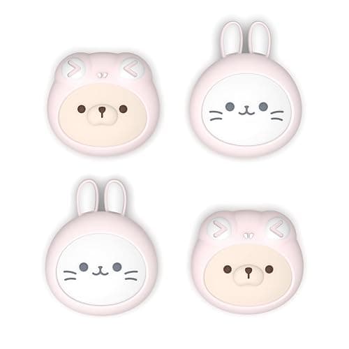 PlayVital Thumb Grips for Nintendo Switch 2 | Kawaii Silicone Joystick Caps (4-Pack) - Cute Accessories Animal Design Thumbstick Covers for Joycon 2 - Pink Cosplaying Kitten & Puppy - Image 1