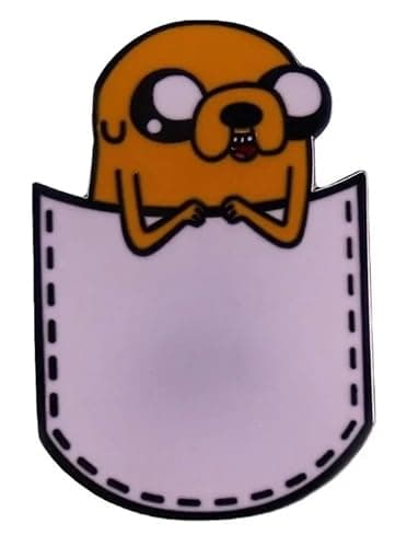 Jake The Dog Pocket Finn Come Along with Me Adventure Time Cartoon Animated TV Show 1.2" Enamel Pin Badge - Image 1