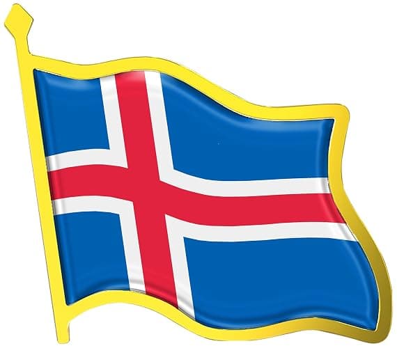 Iceland Flag Lapel Pin - Enamel Metal National Badge | World Travel Souvenir Gifts for Men & Women | Country Flag Patriotic Brooch Bulk Pack of Pins for Hat, Tie, Clothes, Backpack (1pc) - Image 1