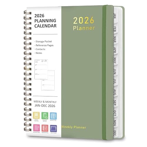 2026 Planner, Weekly and Monthly Calendar Academic Planner, Jan 2026 - Dec 2026, Planning Agenda Book for Desk Accessories and School Supplies - A5 (6.3'' x 8.5'') - Image 1