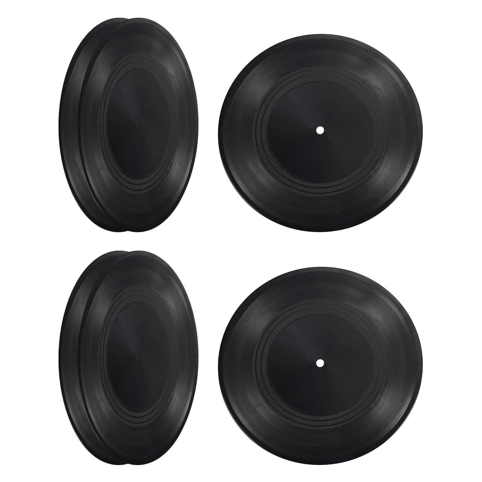 PATIKIL Blank Vinyl Records, 12 Inches, 6 Pieces CD-Vinyl Records for Aesthetic Decoration, Decorative Plates for Roles Music Room, Rock Party, DIY Decoration, Black - Image 1