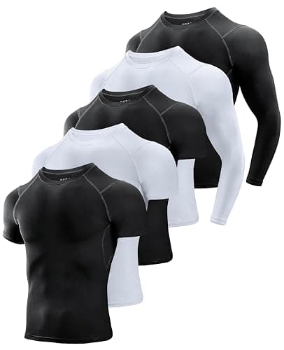 Niksa Men's Compression Shirts, Short Sleeve Athletic Compression Tops Dry Workout T Shirt, Rash Guard Base Layer Undershirt - Image 1