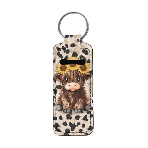CLOHOMIN Chapstick Holder Keychain Chapstick Lipstick Holder Key Chain 3.7 x 1.5 Inch Lip Balm Holder for Women Girls - Image 1