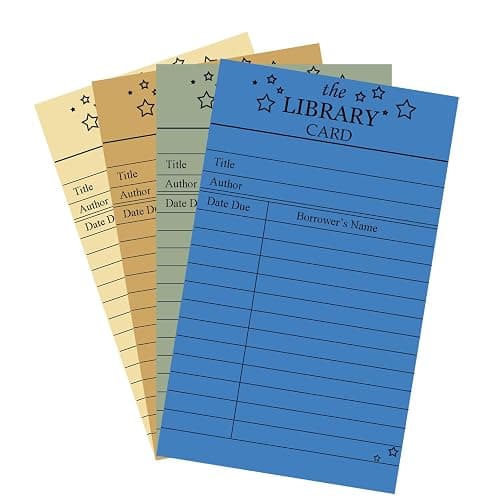 100 Pack Colorful Library Cards 3x5 inch Bulk Library Checkout Cards for School Book Checkouts,Due Date Record Keeping for Book Pockets and Classroom Supplies Cataloging - Image 1