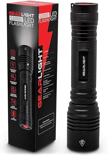 GearLight S2000 LED Flashlight High Lumens - Super Bright, Powerful, Mid-Size Tactical Flashlight for Outdoor Activity & Emergency Use - S2000-1 Pack, (Batteries Not Included) - Image 1