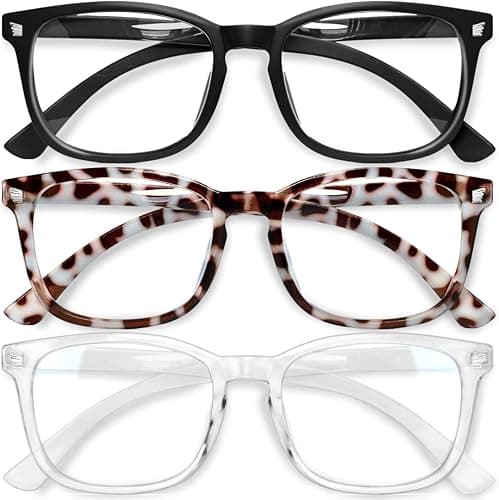 Gaoye Stylish Blue Light Glasses for Woman - Computer Glasses up to 99% Blue Light Blocking - Lightweight Frames - 3 pack - Image 1