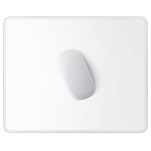 Hsurbtra Mouse Pad, Premium-Textured Square Mousepad 10.2 x 8.3 Inch, Stitched Edge Anti-Slip Waterproof Rubber Mouse Mat, Pretty Cute Mouse Pad for Office Gaming Laptop Women Kids Ivory White - Image 1
