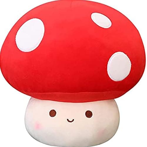 WeBingo Mushroom Plush Pillow, 12 Inch Cute Large Mushroom Decor Stuffed Animal Plushies Stuffy for Girl Boy Kid Adult, Giant Big Jumbo Soft Toy Gift for Birthday Christmas Valentine's Day - Image 1