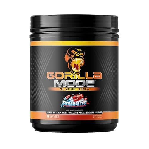 Gorilla Mode Pre Workout - Massive Pumps · Laser Focus · Energy · Power - L-Citrulline, Creatine, L-Tyrosine, Betaine, Hydroprime®, Alpha-GPC, 400mg Caffeine, Huperzine A - 620g (Bombsicle) - Image 1