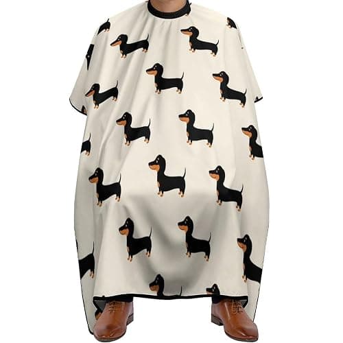 Adjustable Hair Dye Cape Unisex, Anti-Static Professional Apron, Doxie Dachshund Weiner Dog Pet for Home Cutting, 55x66 Inches - Image 1
