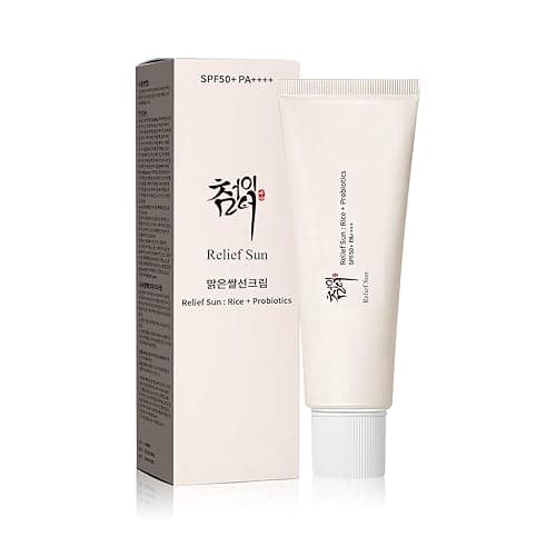 Relief Sun Organic Korean sunscreen SPF50+, PA++++ Riceand Probiotics | Korean Skin Care Solution for All Skin TypesNourishing Skin Protection and UV Def(1PCS) - Image 1