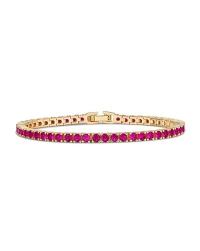 PAVOI 14K Gold Plated Colorful Tennis Bracelets for Women - Gold Tennis Bracelet with Colored Cubic Zirconia - Hypoallergenic Summer Color CZ Jewelry Gift - Image 1