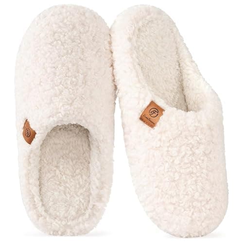 EverFoams Women's Fuzzy Slip-on Slippers Soft Comfy Memory Foam Indoor House Shoes - Image 1