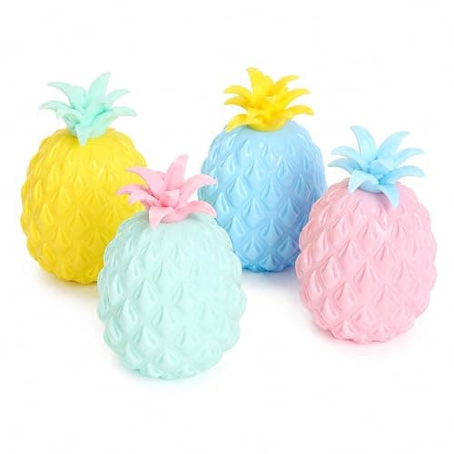 LUOZZY 4 Pcs Pineapple Squishy Toys for Stress Relief Decompression Toys | Squishy Pineapple Toy, Fruit Pineapple Stress Relief Squishy Toys - Image 1