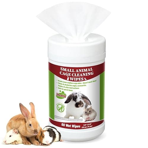 Yeyeplum 1 Pack Small Animal Cage Wipes 60 Count Small Animal Cage Clean up Wipes Removes Stubborn Caked-on Hamster Cages Cleaner for Pet Bunny Supplies Cleaning Deodorizing - Image 1