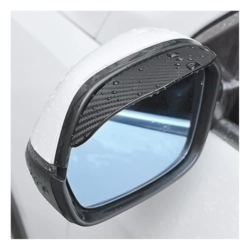 Blilo 2PCS Smoke Visor Guards for Car Side Mirrors - Waterproof Carbon Fiber Auto Rain Eyebrows for Cars, Trucks and SUVs - Universal Fit (Black) - Image 1