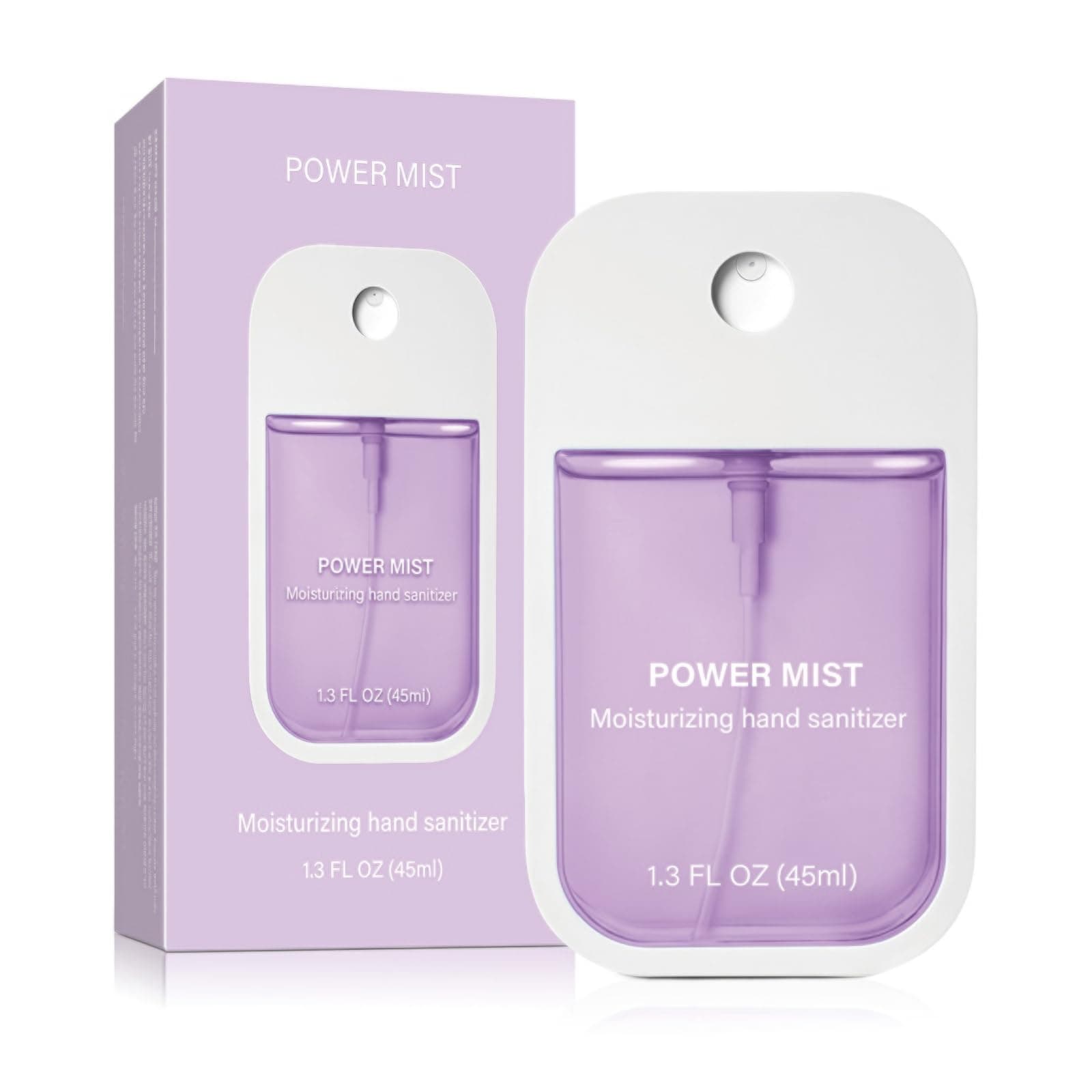 Power Mist Hydrating Hand Sanitizer Spray, 4-Pack (Lavender, Aloe Vera, vanilla,Odorless), Quick Dry Mini Hand Sanitizer Spray for Clean Your Hands,600-Sprays (1.6 fl oz/Pack) (1-Pack) - Image 1