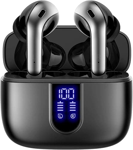 TAGRY Bluetooth Headphones True Wireless Earbuds 60H Playback LED Power Display Earphones with Wireless Charging Case IPX5 Waterproof in-Ear Ear buds with Mic for TV Smart Phone Laptop Computer Sports - Image 1