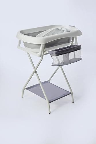 Extra Baby Bathtub, Baby Bathtubs, Baby Bathtubs with Height Increase Stand, Folding bathtubs for 0-24months, 84cm (Grey) - Image 1