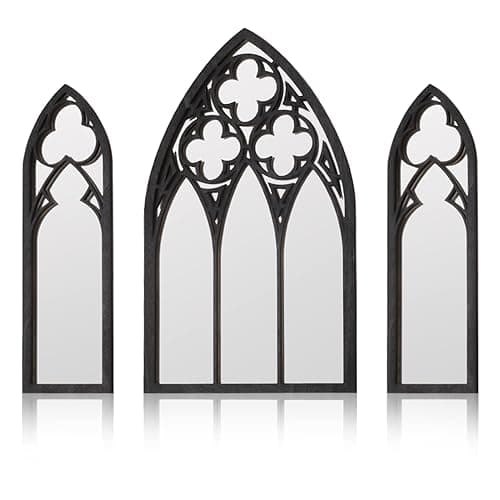 BOUMUSOE 3 Pack Gothic Mirrors, Cathedral Arch Frame, Tiny Gothic Room Decor - 9.8 inches Spooky Decorative Rustic Wall Hanging for Bedroom & Bathroom - Image 1