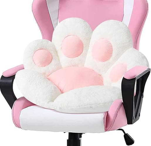 Gefüllte Katzenpfoten-Kissen-Sitzkissen, Katzenpfoten-Form Lazy Sofa Bürostuhlkissen, niedliche Cartoon-Sitzkissen-Sitzkissen für das Home Office(60x60cm, Weiß) - Weiß - 60x60cm - Image 1