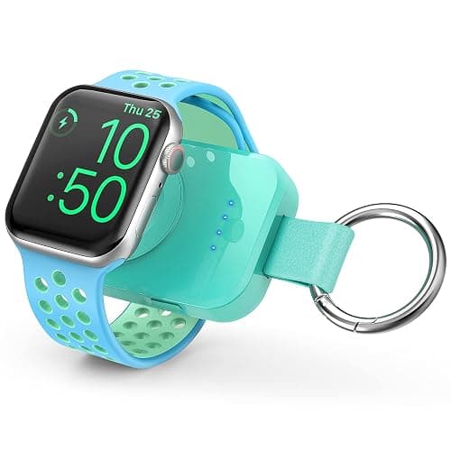 i.VALUX Portable Travel Charger for Apple Watch 11/10/9/8/7/6/5/4/3/2/SE/Ultra,49/41/45/44/42/40/38mm,Compact Wireless iwatch Charger Magnetic 1000mAh Power Bank Charging Cable Keychain Accessories - Image 1