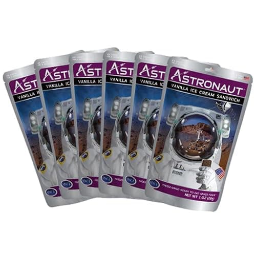 Astronaut Foods Freeze Dried Ice Cream Sandwich | Vanilla | 6-Pack | The Original Astronaut Space Ice Cream Sandwich | Made in the USA with 100% Ice Cream | No Freezer, No Mess, No Melt - Image 1