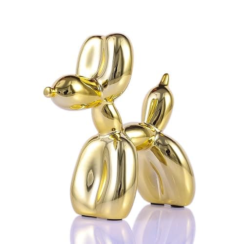 XIAOMAGG Gold Balloon Dog Decor,Gold Room Decors,Balloon Animal Preppy Room Shelf Decor,Cute Statue Home Decors,Bedroom Modern Sculpture Desk Decoration,Golden Decorations Figurines - Image 1