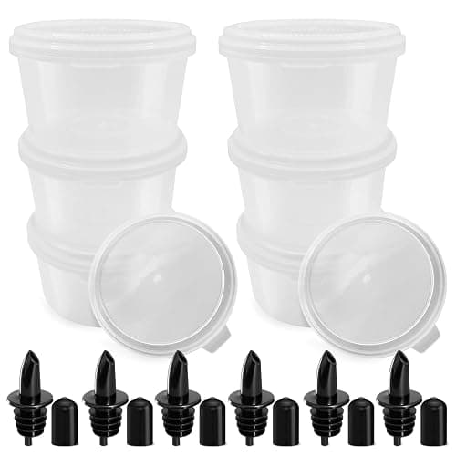 6 Pack Shaved Ice Molds for Hawaiian Shaved Ice Snow Cone Treats. Extra Lids Plus 6 Bottle Pouring Spouts. BPA-free reusable Cups with Lids for Easy Stacking & Storing. Freeze More Serve More. - Image 1