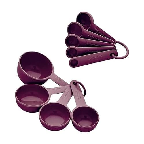 KitchenAid Universal Easy To Read Measuring Cup and Spoon Set with Soft Grip Handle for Maximum Control, Hang Hole and Nesting For Easy Storage, Dishwasher Safe, 9 Piece, Empire Red - Image 1