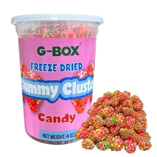 G-BOX 4 OZ Freeze Dried Gummy Clusters, TikTok Trend Items, Freeze Dried Candy, Delightful Crunchy Fruity Flavorful Burst, Air-tight Sealed in a Deli Container (RAINBOW 4 OZ) - Image 1