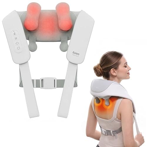 Cordless Shiatsu Neck and Back Massager with Heat, 10 Mins x 12 Uses, 3 Massage Modes & 2 Intensity Levels, 3D Kneading Deep Tissue for Pain Relief, Voice Prompt & Smart Memory, Relax for Women, Men - Image 1