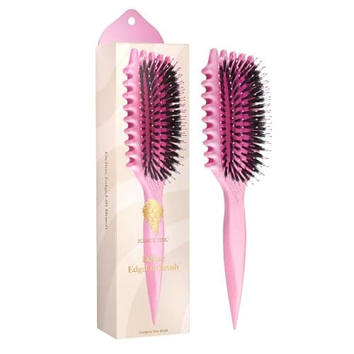 Bounce Curl Define EdgeLift Brush, 5-in-1 Tool for Effortlessly Defined Curls, Waves & Coils, Reduces Frizz - Pink - Image 1