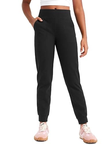 CRZ YOGA Butterlift Girls Joggers with Pockets - Athletic Active Casual Lounge Running Pants for Kids Teen Soft - Image 1
