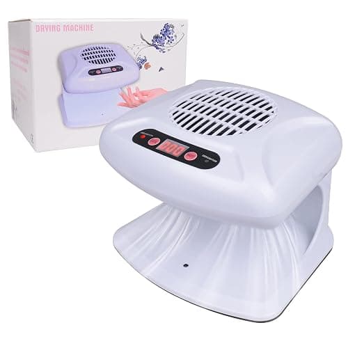 Gegong Air Nail Dryer with Automatic Sensor, 300W Timing Fan Blow for Both Hands and Feet, Warm & Cool Wind Blower Regular Polish, Home Salon Use No Harmful (Light Blue) - Image 1