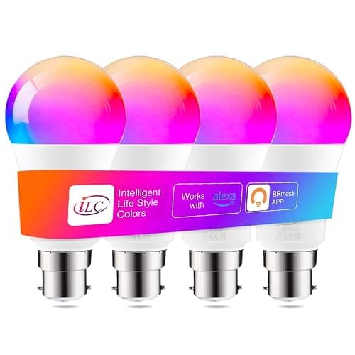 iLC Alexa Light Bulbs, 12W B22 Smart Light Bulb, Work with Alexa (Echo Devices Required), LED Colour Changing Light Bulb, Color Temperature Tunable 2700K-6000K+RGB Bayonet (4 Pack) - Image 1