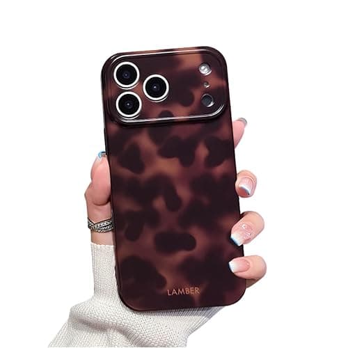 XQAGU Cute Phone Case for iPhone 17 Pro Max Case Tortoise Shell Pattern Leopard Full Camera Protective Slim Shockproof Cool Trendy Aesthetic-Brown Amber - Image 1