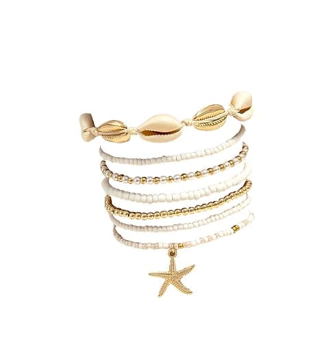 GAUEIOUR Starfish Shell Summer Beach Beaded Bracelets for Women Boho Holiday Layered Stackable Jewelry Accessories Prsents - Image 1
