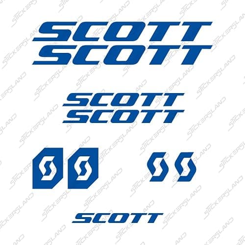 Sticker Kit Compatible with SCOTT Blue (Glossy) Written Logos MTB Mountainbike | Decals Sticker Various Colours Available Bike Decals - Image 1