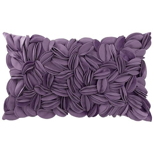 KINGROSE Hand Crafted Stereo Flower Throw Pillow Cover Rectangular Cushion Cover Soft Pillow Case for Sofa Couch Chair Bed Living Room Office 12 x 20 Inches Velvet Purple - Image 1