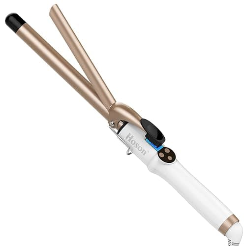 3/4 Inch Curling Iron Professional, Ceramic Tourmaline Curl Wand Barrel, Hair Curler Iron for Short Hair,Glove Include, Glove Include, Gold - Image 1